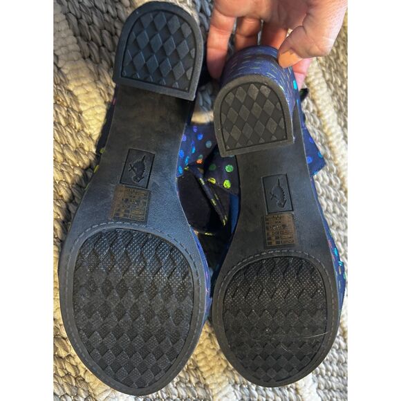 Rocket Dog Navy Iridescent Polka Dot Platform Heels Size 8 NWOT or box - Picture 6 of 7